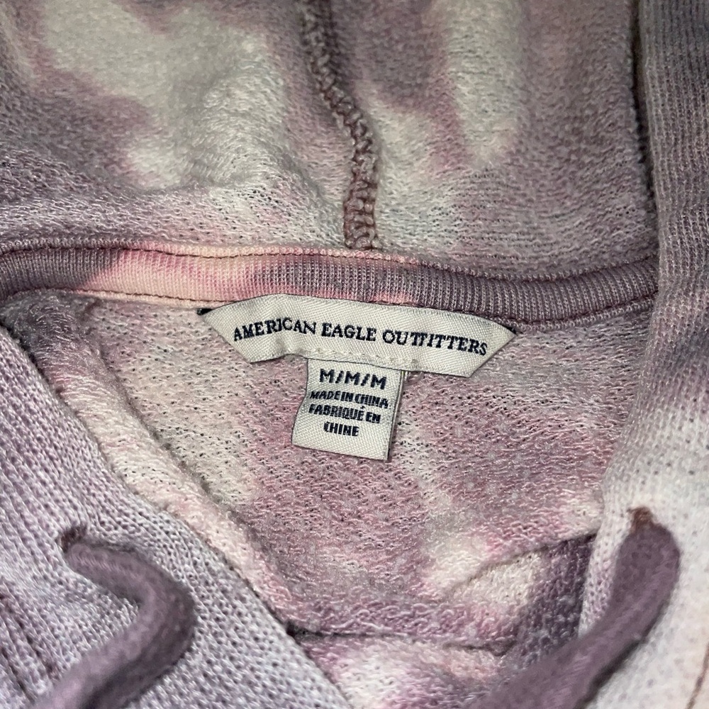 Handmade Purple bleach Tie-Dye Hoodie with embroidered patches Crystal Design - Picture 5 of 9